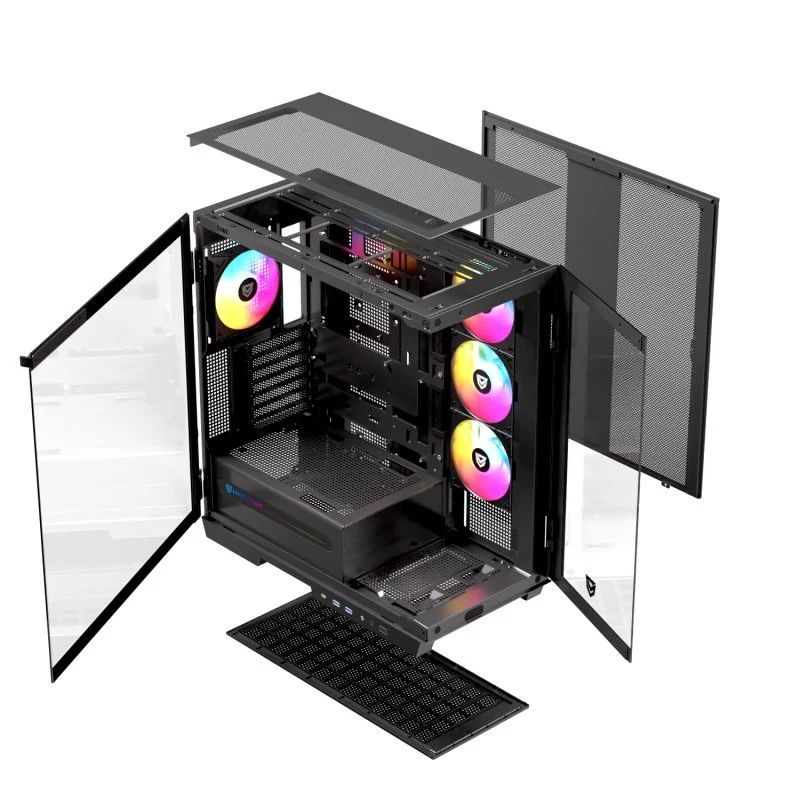 NF-CS-URSA-B - Caja Gaming Nfortec Ursa Ventana Lateral de Cristal Templado 2xUSB 2.0 1xUSB-C 3.0 ARGB ATX mATX ITX EATX Negra(NF-CS-URSA-B)