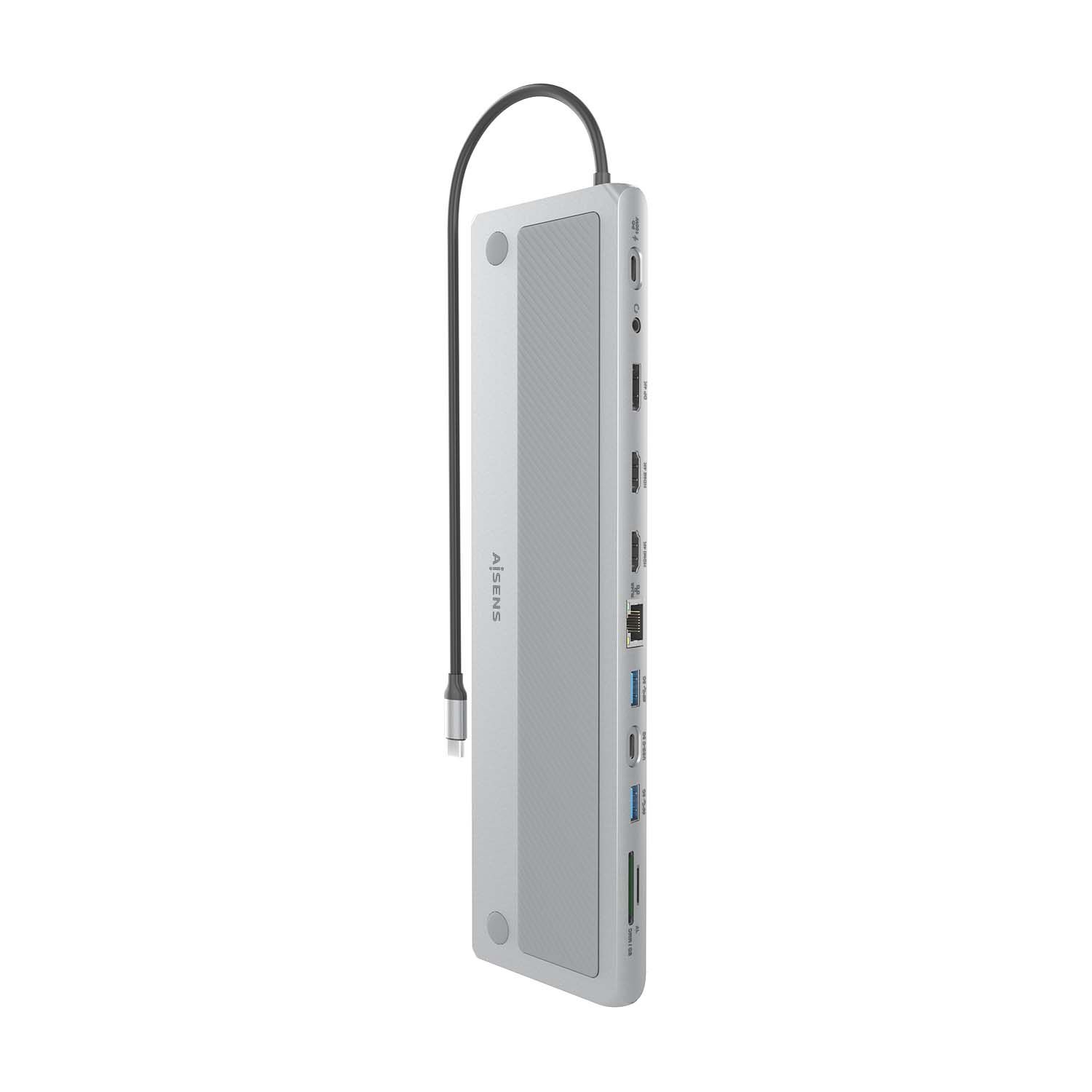 ASUC-12P020-GR - Docking Station AISENS 4K UHD USB-C 3.0 a 3xUSB 2.0/1xUSB-C 3.0/1xDP/2xHDMI/1xRJ45 HDCP Gris (ASUC-12P020-GR)