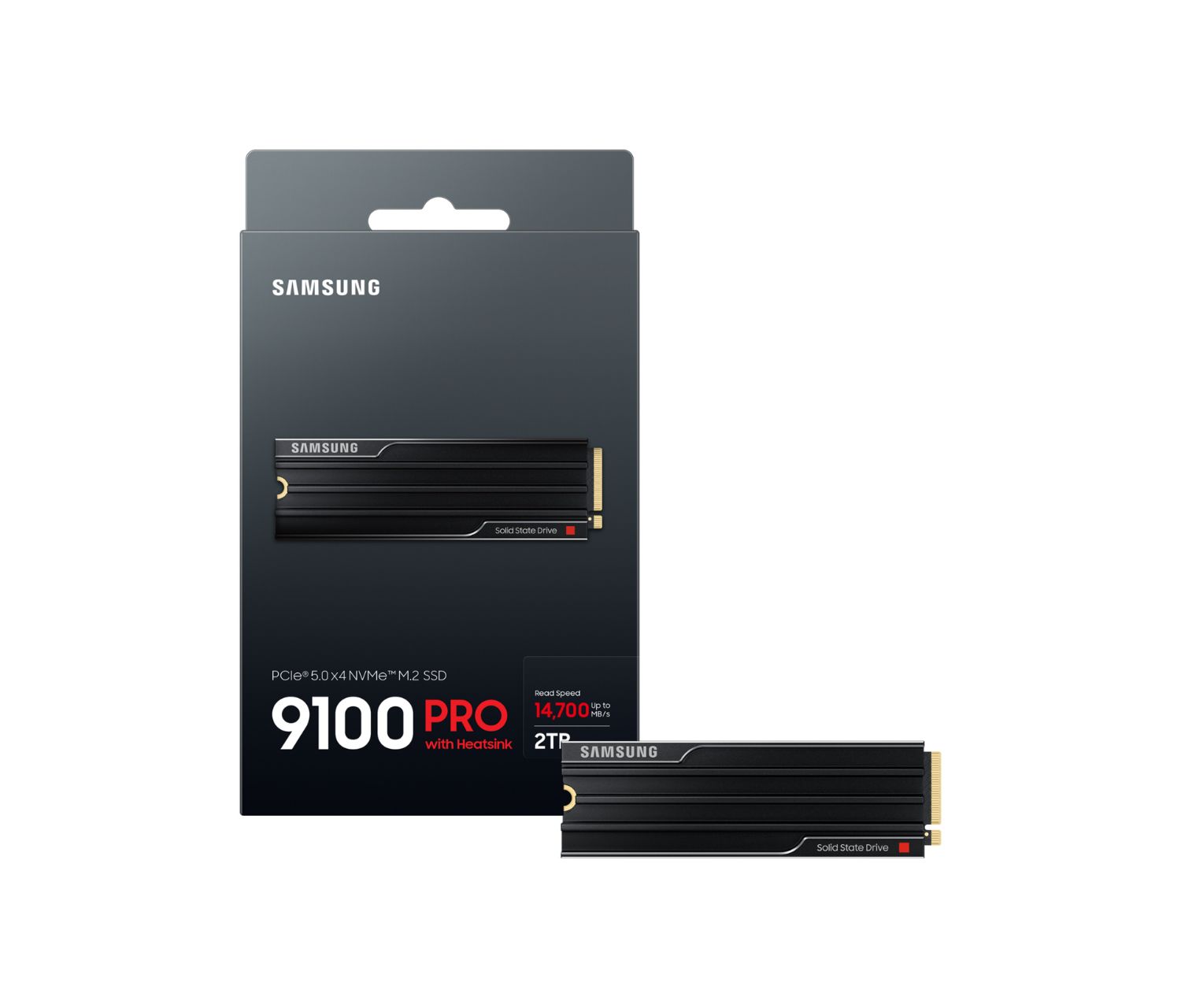 MZ-VAP2T0CW - Disco SSD Samsung 9100 Pro 2Tb M.2 2280 NVMe PCIe 5.0 V-NAND TLC Lectura 14700 Mb/s Escritura 13400 Mb/s PC/Consola de Videojuegos con Disipador (MZ- VAP2T0CW)