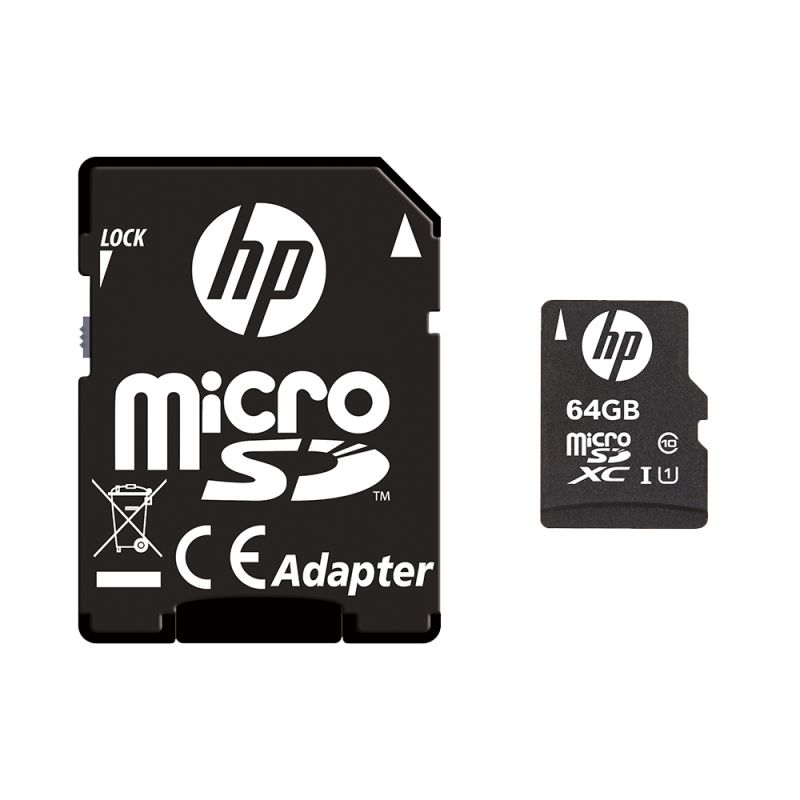 SDU64GBXC10HP-EF - Tarjeta Memoria HP Micro SDXC 64Gb Clase 10 UHS-I Class 1 (U1) Negro + Adaptador SD (SDU64GBXC10HP-EF)