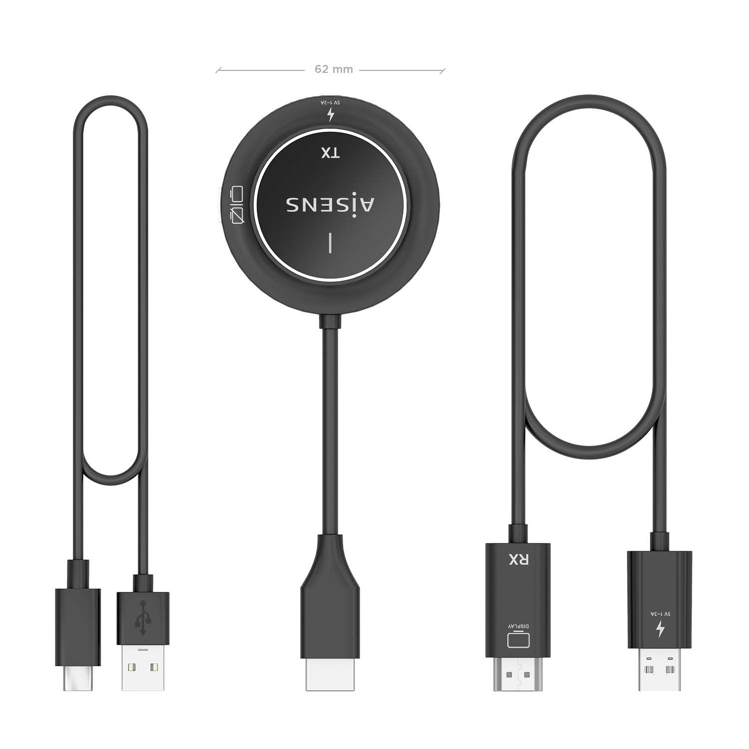 ASWL-H2K30M002-BK - Adaptador/Transmisor de Vdeo Inalmbrico AISENS HDMI Negro (ASWL-H2K30M002-BK)