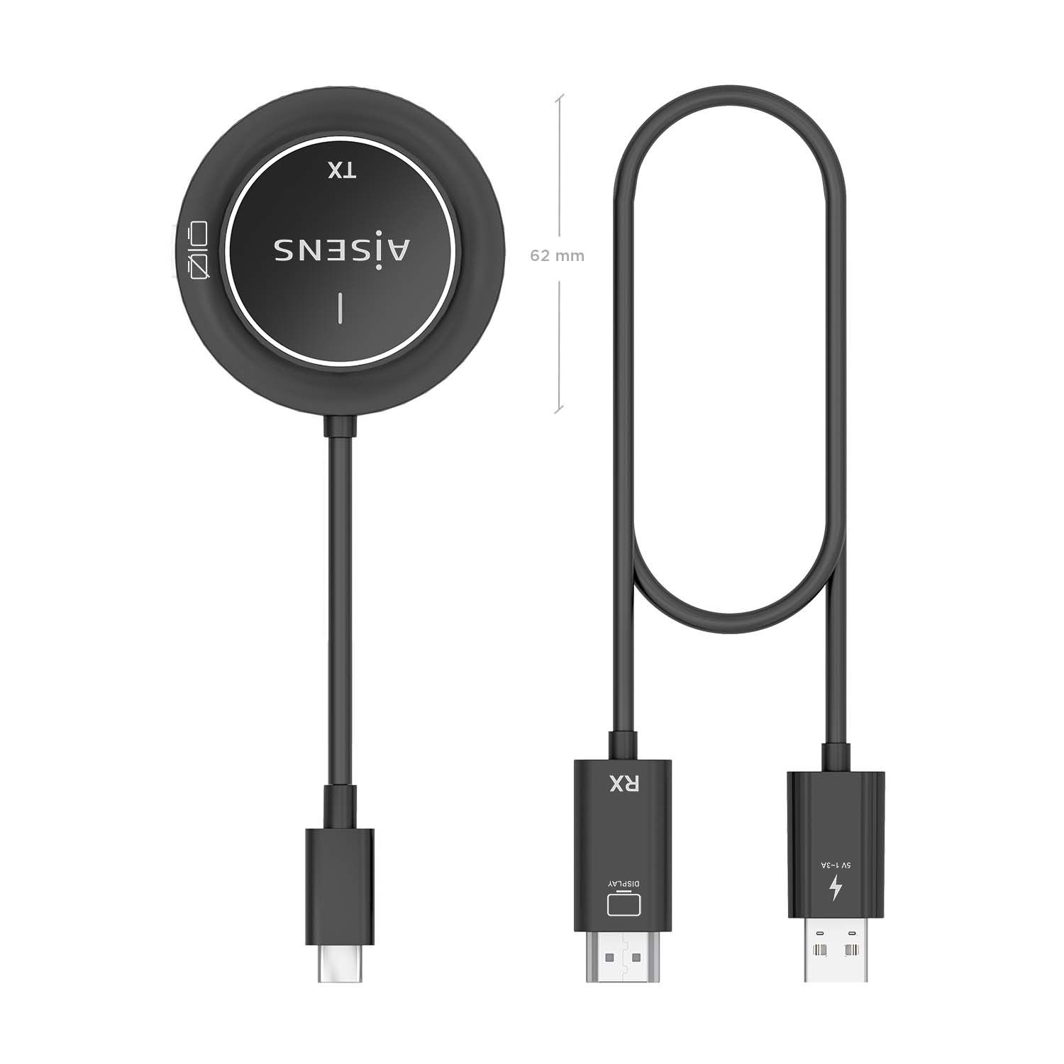 ASWL-H2KC30M003-BK - Adaptador/Transmisor de Vdeo Inalmbrico AISENS USB-C a HDMI Negro (ASWL-H2KC30M003-BK)