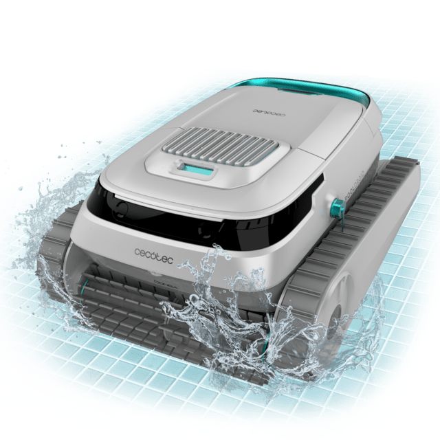 A01_EU01_108205 - Robot limpiapiscinas CECOTEC Conga Pooldroid 5000 TotalClean Pearl, para fondos, paredes y lnea de flotacin Apto para superficies de hasta 100 m2 y pendiente mxima de 90. ScubaDriving Tech, limpieza ordenada. 120 minutos de autonoma.(A01_EU01_108205)