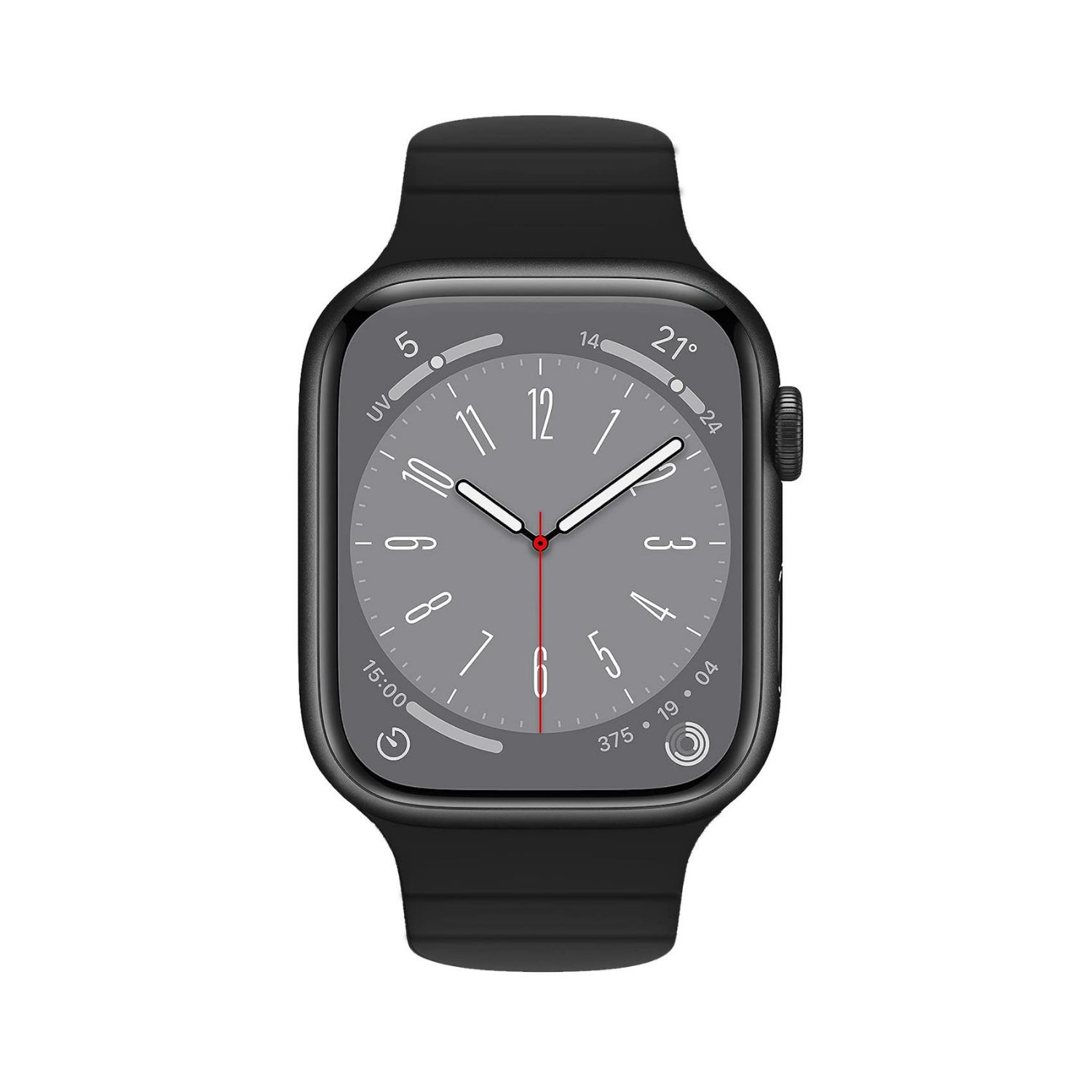 WBANDMAGBKOR - Correa CELLY Apple Watch 42/44/45mm Silicona Negro/Naranja (WBANDMAGBKOR)