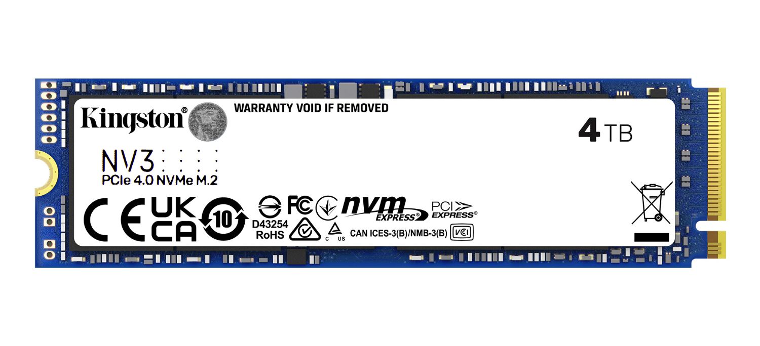 SNV3S/4000G - Disco SSD Kingston 4Tb M.2 2280 NVMe PCIe 4.0 3D NAND Lectura 6000 Mb/s Escritura 5000 Mb/s PC/Notebook (SNV3S/4000G)
