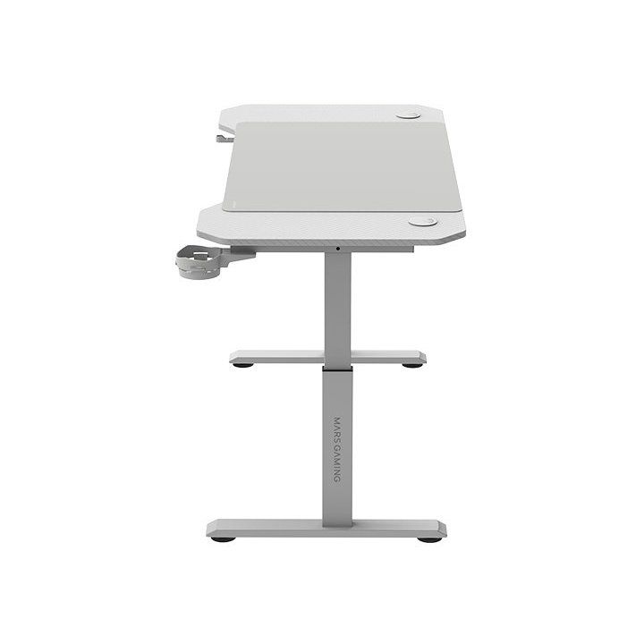 MGDERGO120W - Mesa Mars Gaming 120x60cm Mx 100Kg, Altura Ajustable 3 Posiciones, Ergonmica, AlfombrillaXXL, Blanca. (MGDERGO120W)