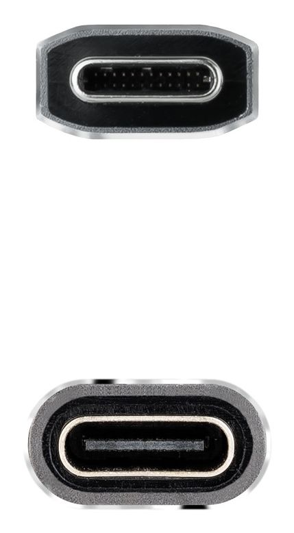 10.01.4500-COMB - Cable NANOCABLE Usb-C3.2/M a Usb-C/H, 100W/5A, 4K/60Hz, 50cm, mallado de algodn, Negro. (10.01.4500-COMB)