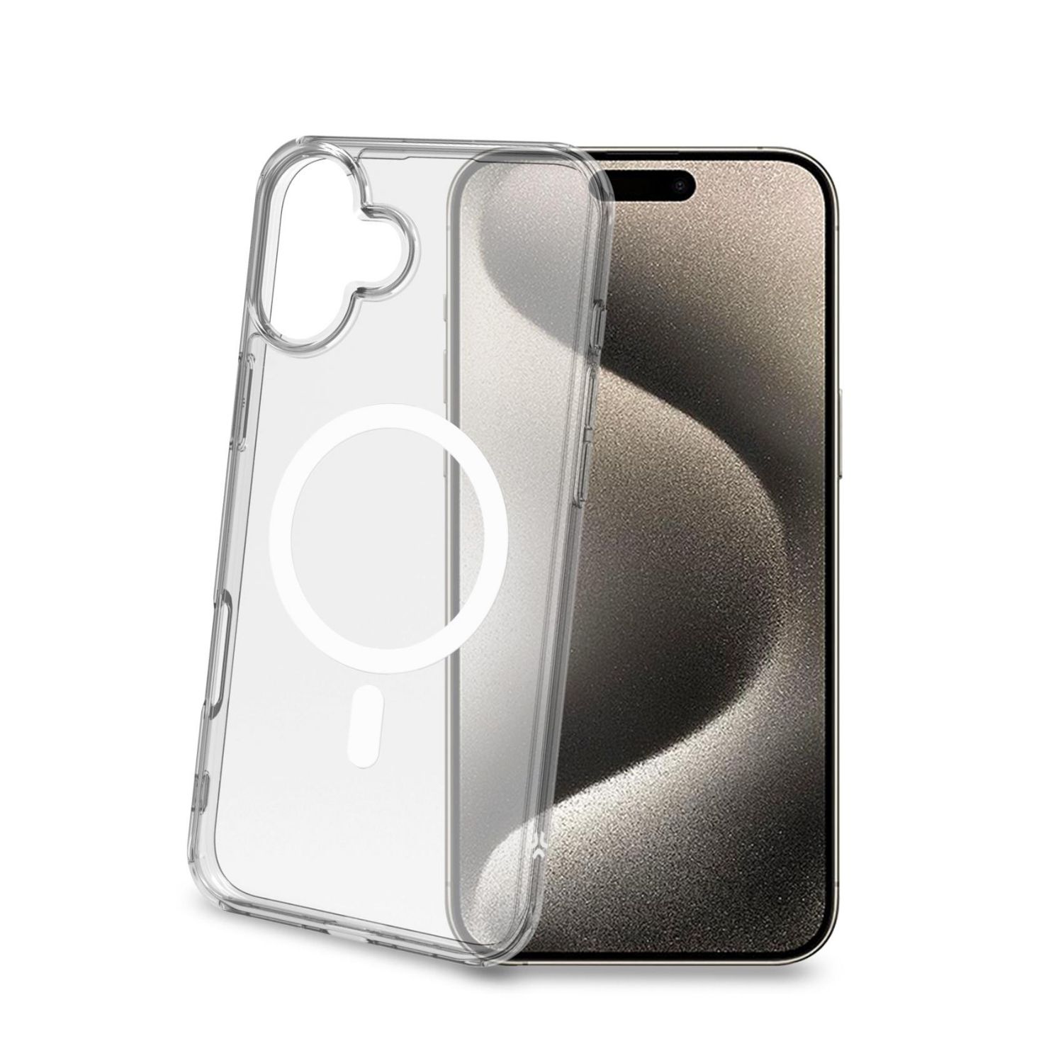 GELSKINMAG1114W - Funda CELLY iPHONE 16Plus Transparente/Blanco. (GELSKINMAG1114W)