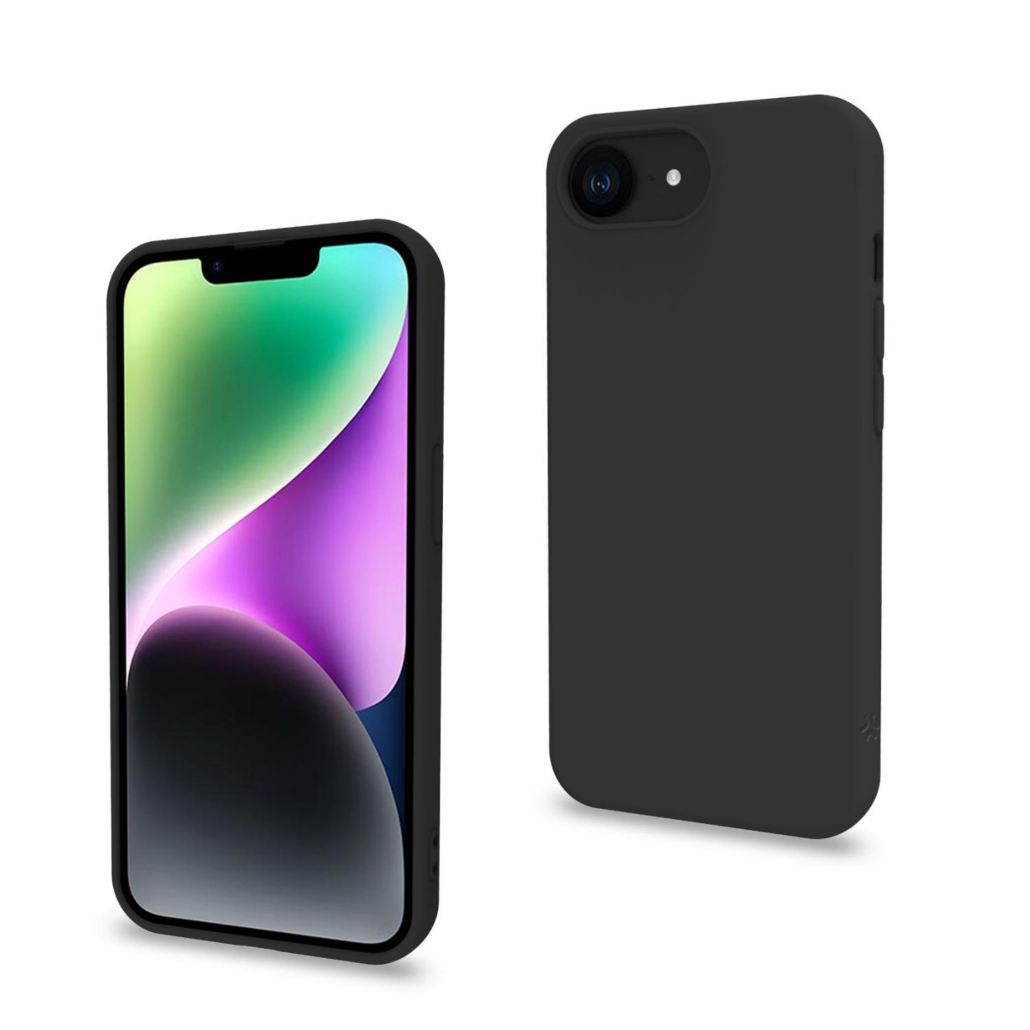 CROMO1123BK - Funda Celly Cromo para iPhone 16E con revestimiento de silicona, Negro (CROMO1123BK)
