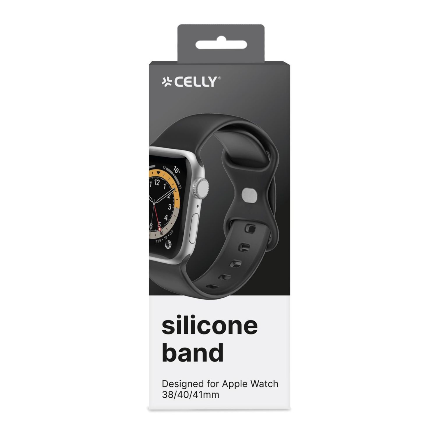 WBANDSIL40BK - Correa CELLY para AppleWatch 38/40/41mm de Silicona suave Negra (WBANDSIL40BK)