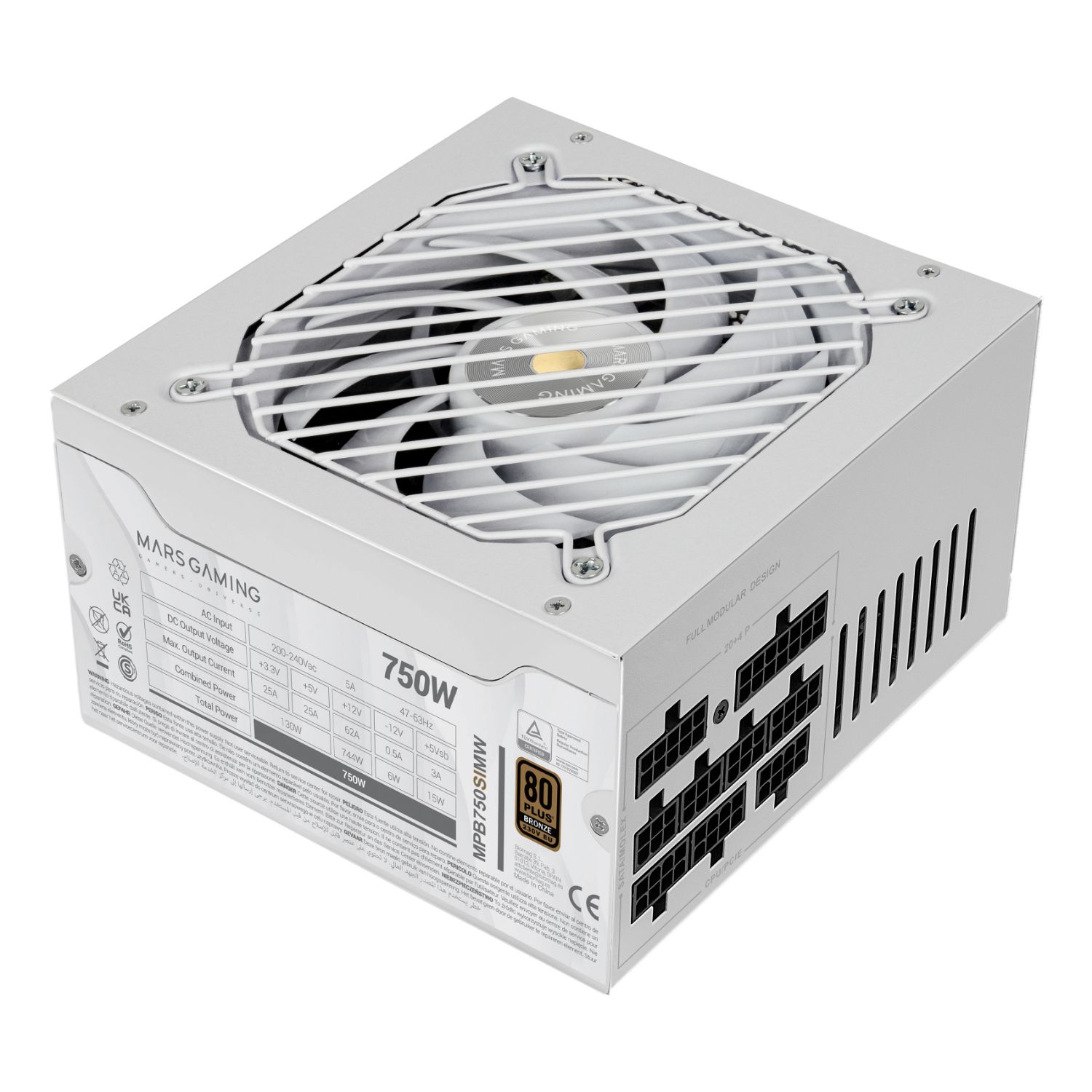 MPB750SIMW - Fuente MARS GAMING 750W ATX 80+Bronze Blanco (MP750SIMW)
