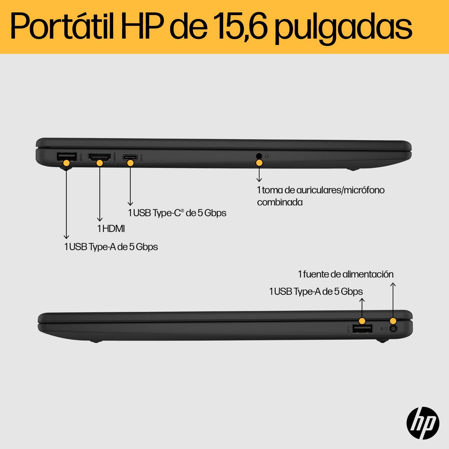 B85WYEA - Porttil HP 15-fc0112ns Ryzen 7-7730U 8Gb 512Gb SSD 15.6