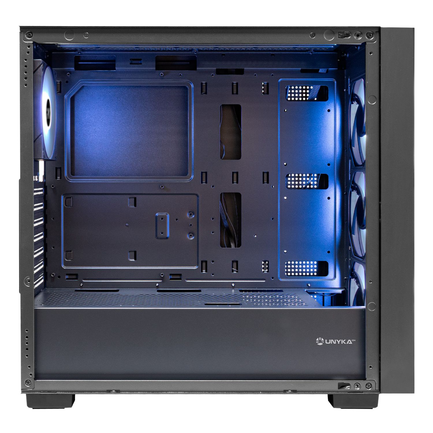 UK121803 - Caja UNYKA Revelat Mesh Cristal templado lateral, 4xARGB, Usb-C, E-ATX, Negro. (UK121803)