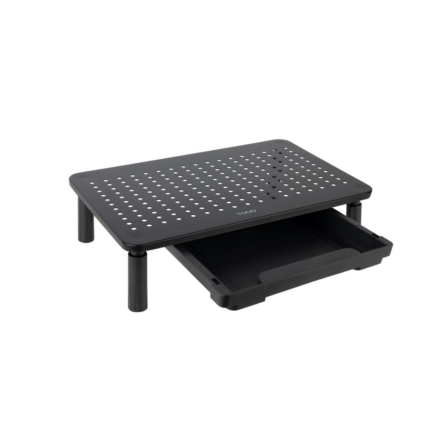 TQMR087 - Soporte Elevador TOOQ con Cajn para Monitor/Porttil, hasta 20Kg, Negro (TQMR087)