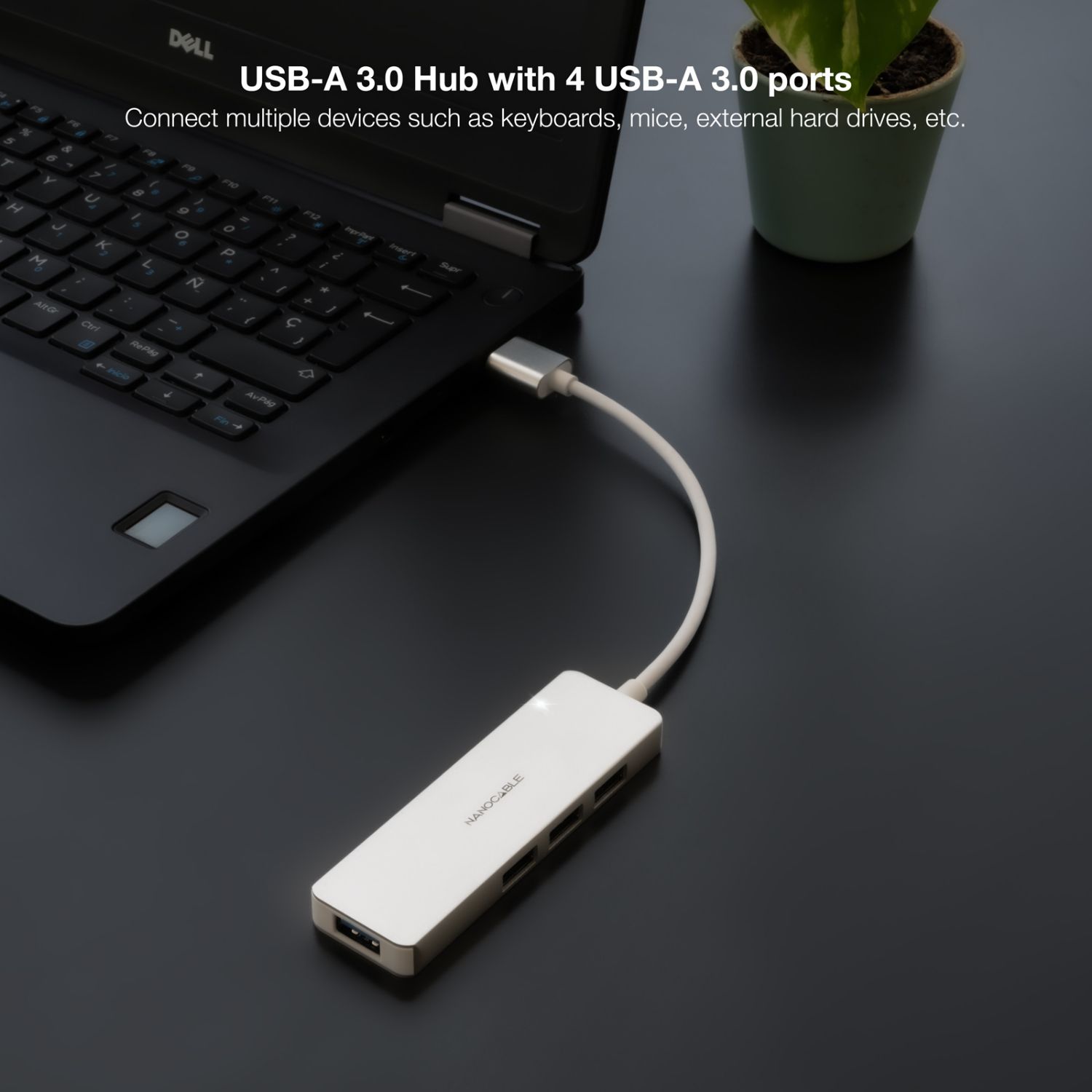 10.16.4602 - Hub Nanocable Usb3.0/M a 4xUsb-A/H Gris (10.16.4602)