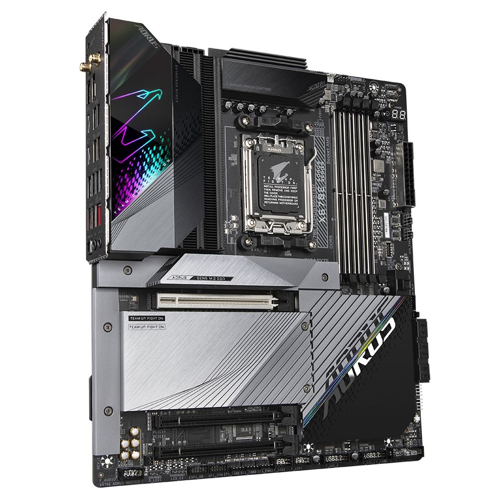 X670E AORUS MASTER - GIGABYTE X670E AORUS MASTER: (AM5) 4DDR5 SATA2, M.2, Wi-Fi6E, Bluetooth 5.3, ATX.