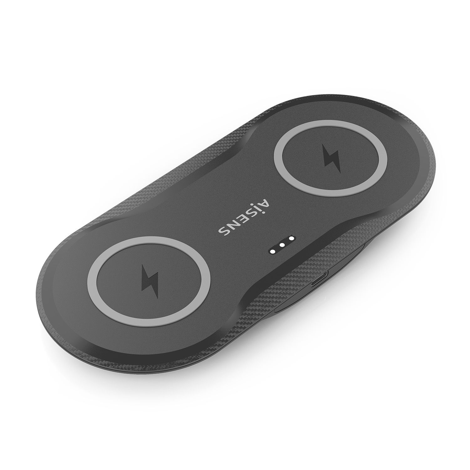 ASCH-15W2WC060-BK - Estacin de Carga AISENS Qi 2en1 Usb-C 15W Negro (ASCH-15W2WC060-BK)