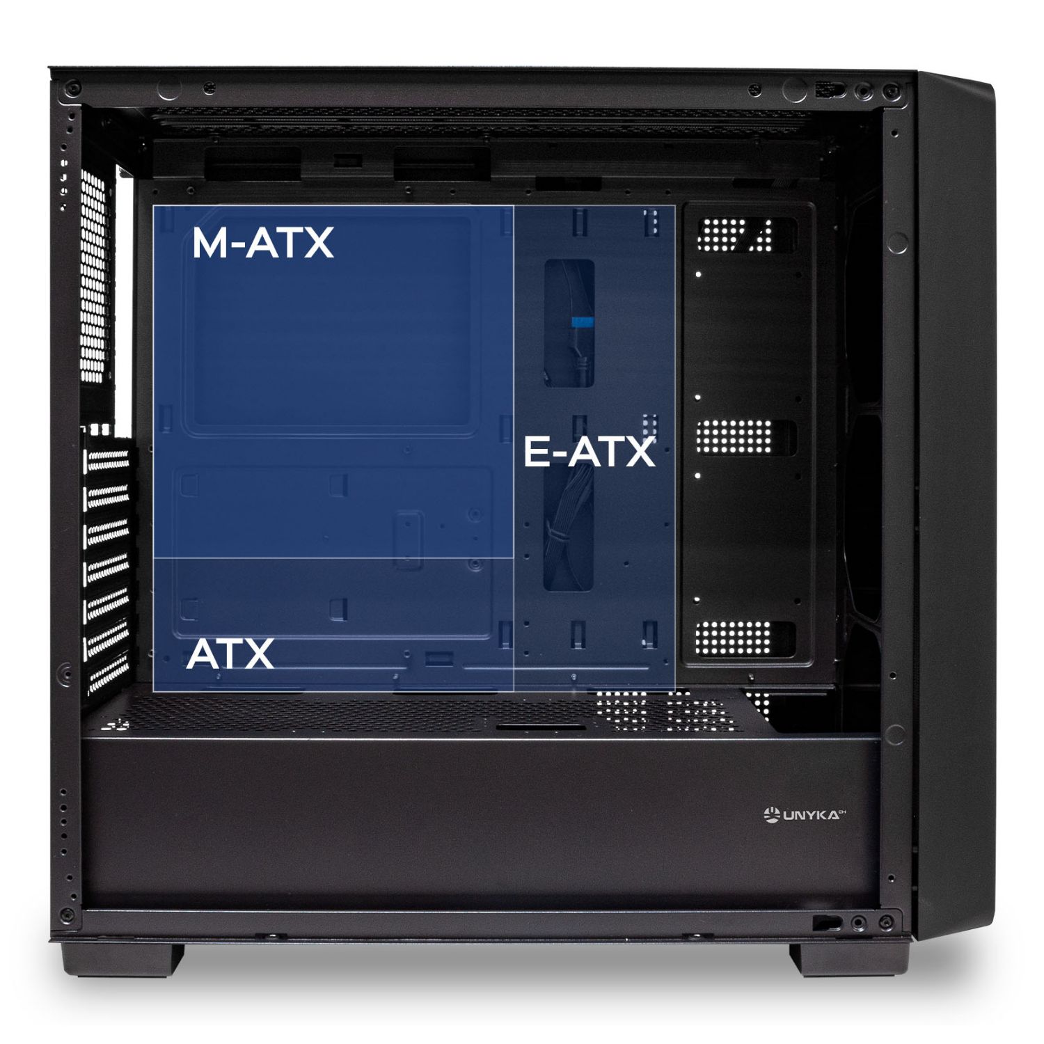 UK121804 - Caja UNYKA Revelat Madeira Usb3.0-C, lateral Cristal Templado, ATX, Negra. (UK121804)