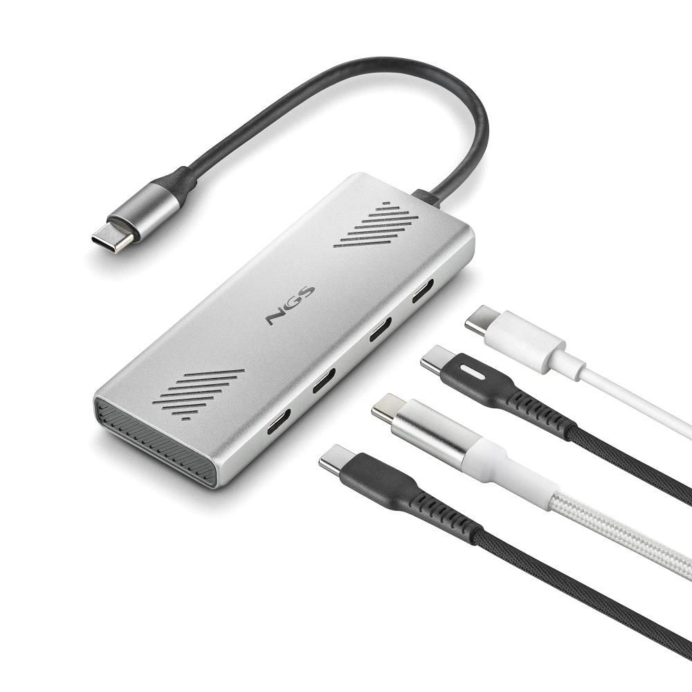 WONDER4C - Hub NGS Multipuerto Usb-C a 4Usb-C, Carcasa fabricada en aluminio, cable 15cm. (WONDER4C)
