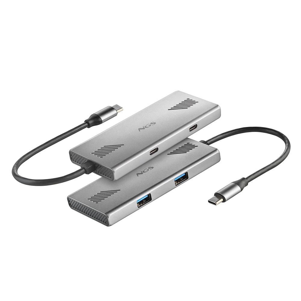 WONDERDUO-C - Hub NGS 4en1 Usb-C a 2Usb-A/2Usb-C,Carcasa fabricada en aluminio, cable 18cm. (WONDERDUO-C)