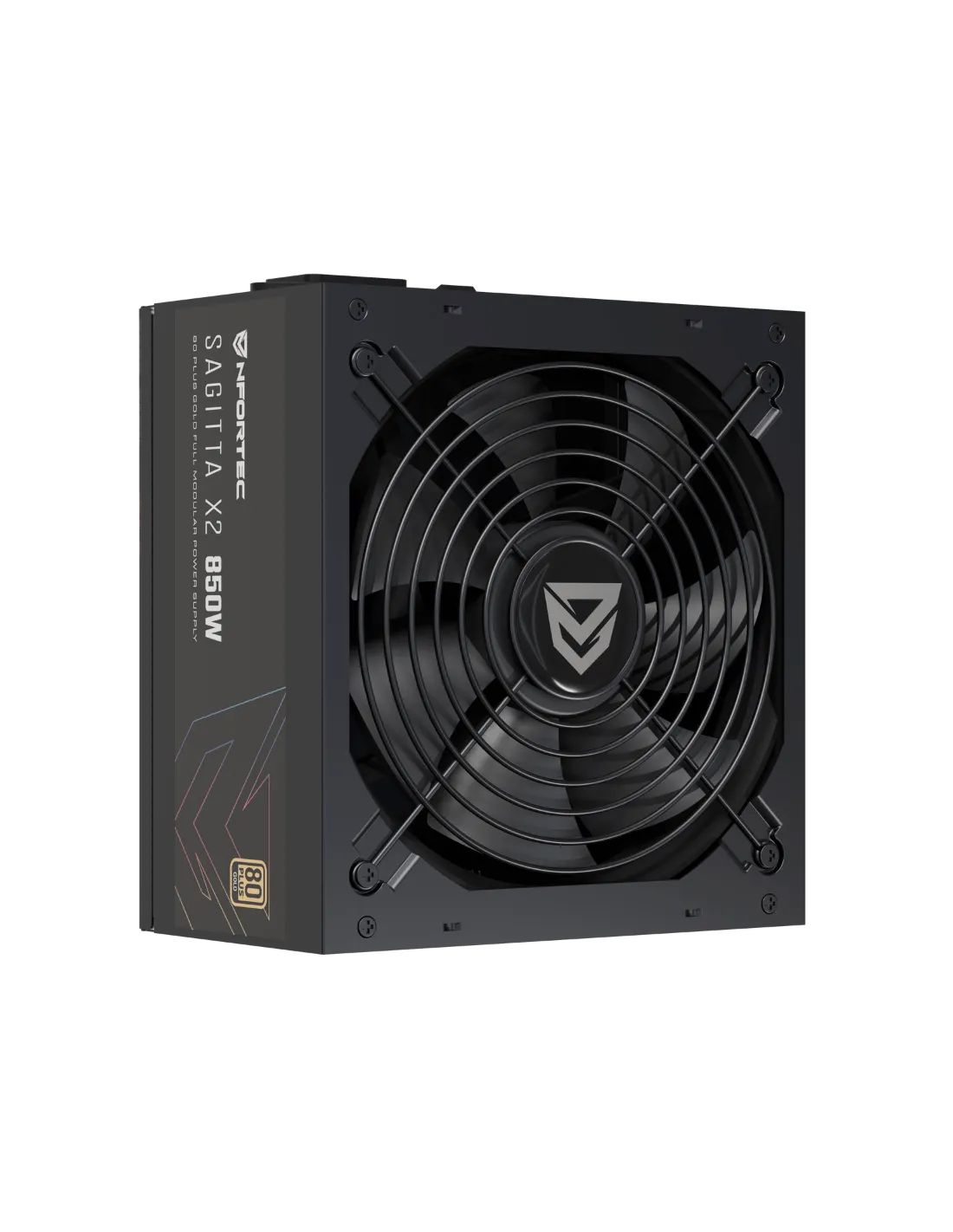 NF-PSU-SAGITTAX2-FM-850W - Fuente Nfortec ATX 850W Full Modular 12cm PCIe 80+ Gold Negra (NF-PSU-SAGITTAX2-FM-850W)
