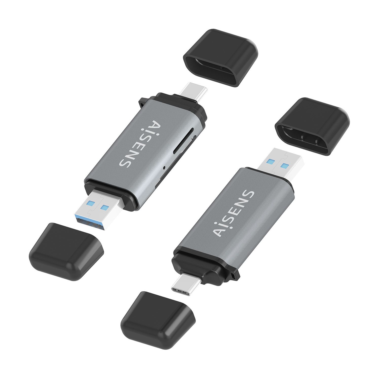 ASCR-2AC11-GR - Lector Tarjetas AISENS USB-A/C 3.0 Gris ASCR-2AC11-GR