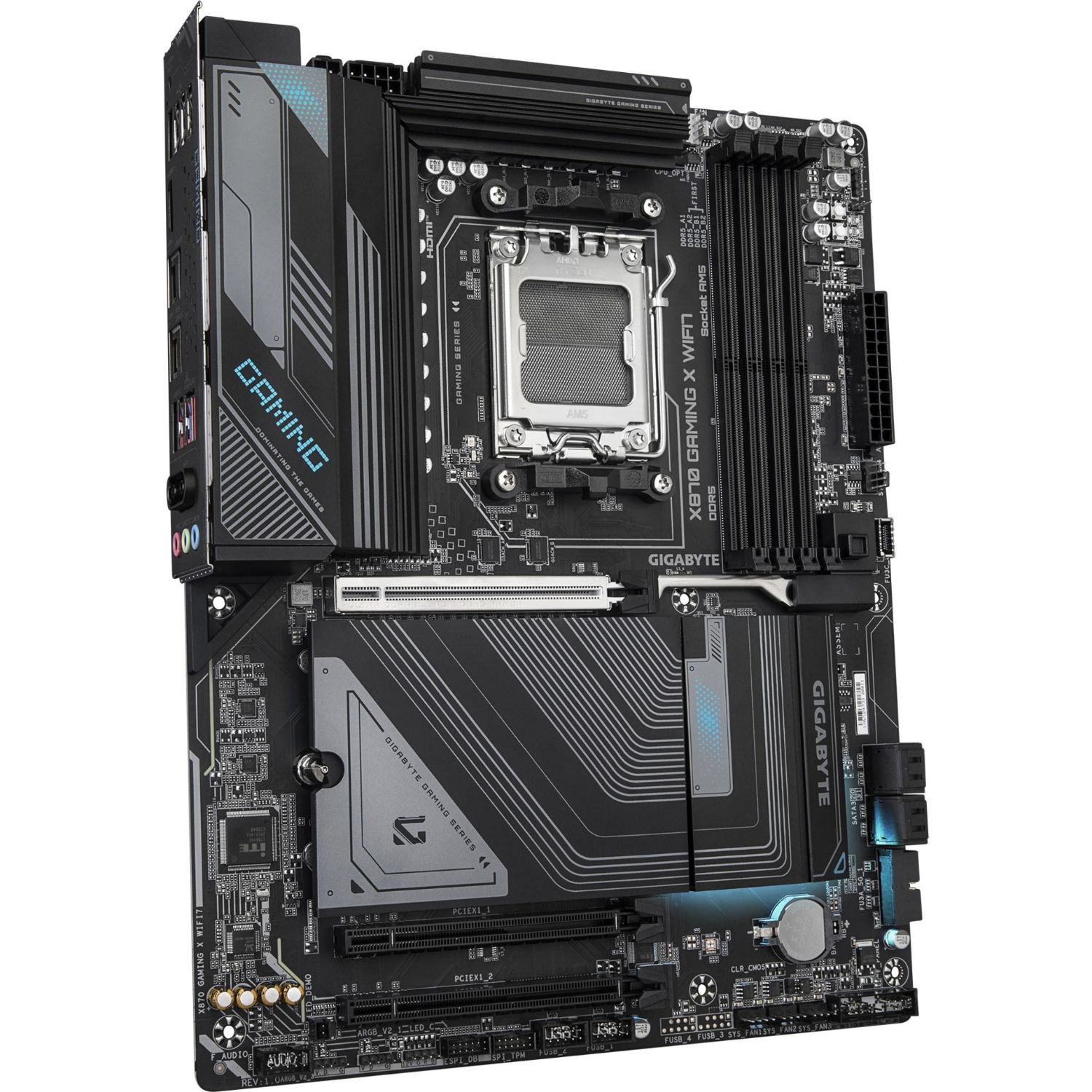 9MX87GX7-00-10 - Placa base GIGABYTE X870 GAMING X WIFI7: (AM5) 4DDR5 M.2 SATA3 USB DP HDMI RJ45 7.1 ATX WiFi 7 Bluetooth 5.4 Ethernet 2.5 GbE