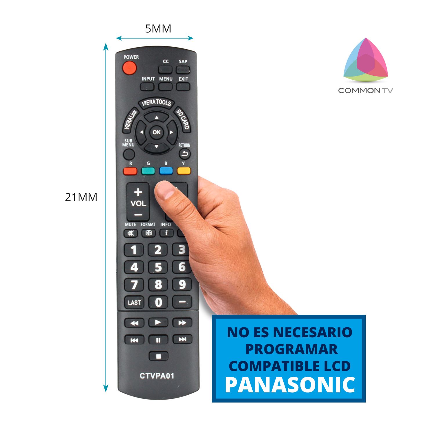 CTVPA01 - Mando a Distancia TM ELECTRON para TV compatible con Panasonic (CTVPA01)