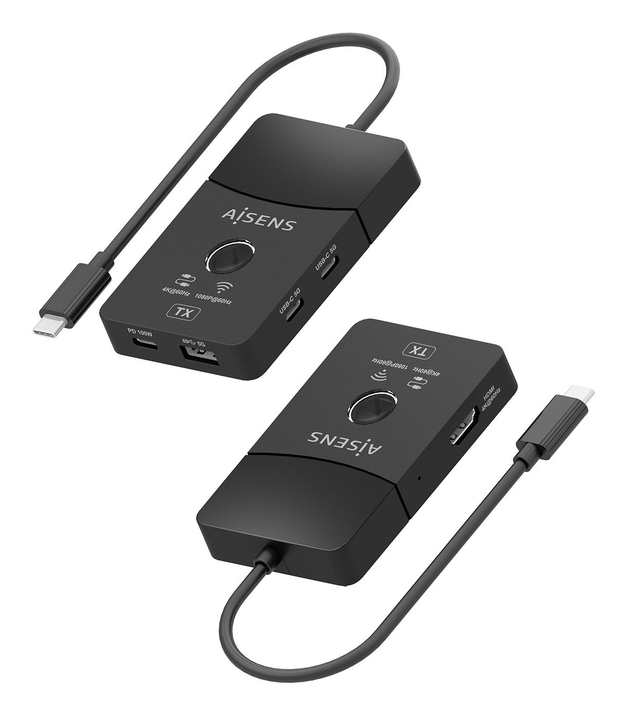 ASWL-H2KDC30M05-BK - Docking Station AISENS USB-C a HDMI FHD/60Hz 1xHDMI 2xUSB-C 1xUSB-A 1xUSB-C PD 100W Negro (ASWL-H2KDC30M05-BK)