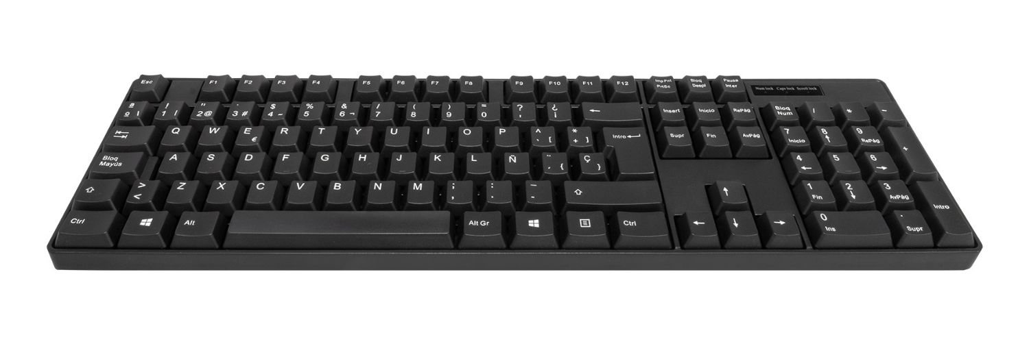 UK50545 - Kit Teclado + Ratn UNYKA OEM 105 Teclas USB ptico 1200dpi Negro Mate (UK50545)