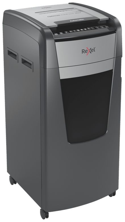 2020600XEU - Destructora Rexel AutoFeed+ 600X Papel/Tarjetas de crdito/Grapas/Clips Corte en Partculas P-4 110L Negra/Gris (2020600XEU)