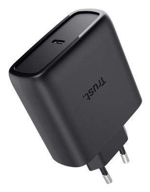 25523 - Cargador de Pared Trust Maxo GaN 65W QC 3.0 1xUSB-C Cable 2m Negro (25523)