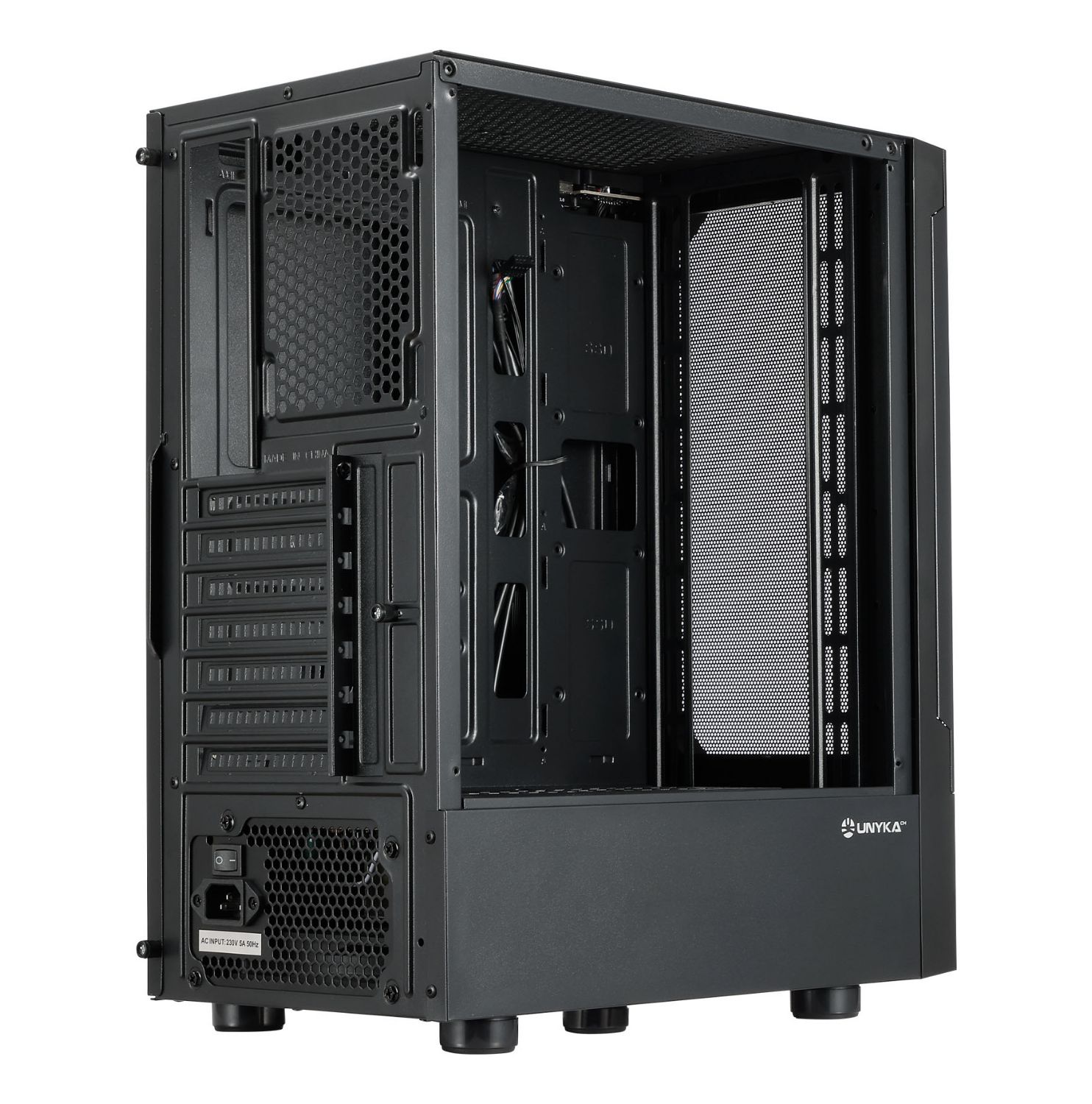UK52135 - Caja PC UNYKA Aero C35 Panel Lateral de Cristal Templado 500W 1xUSB 2.02xUSB-A 3.0 ATX ITX mATX Negra (UK52135)