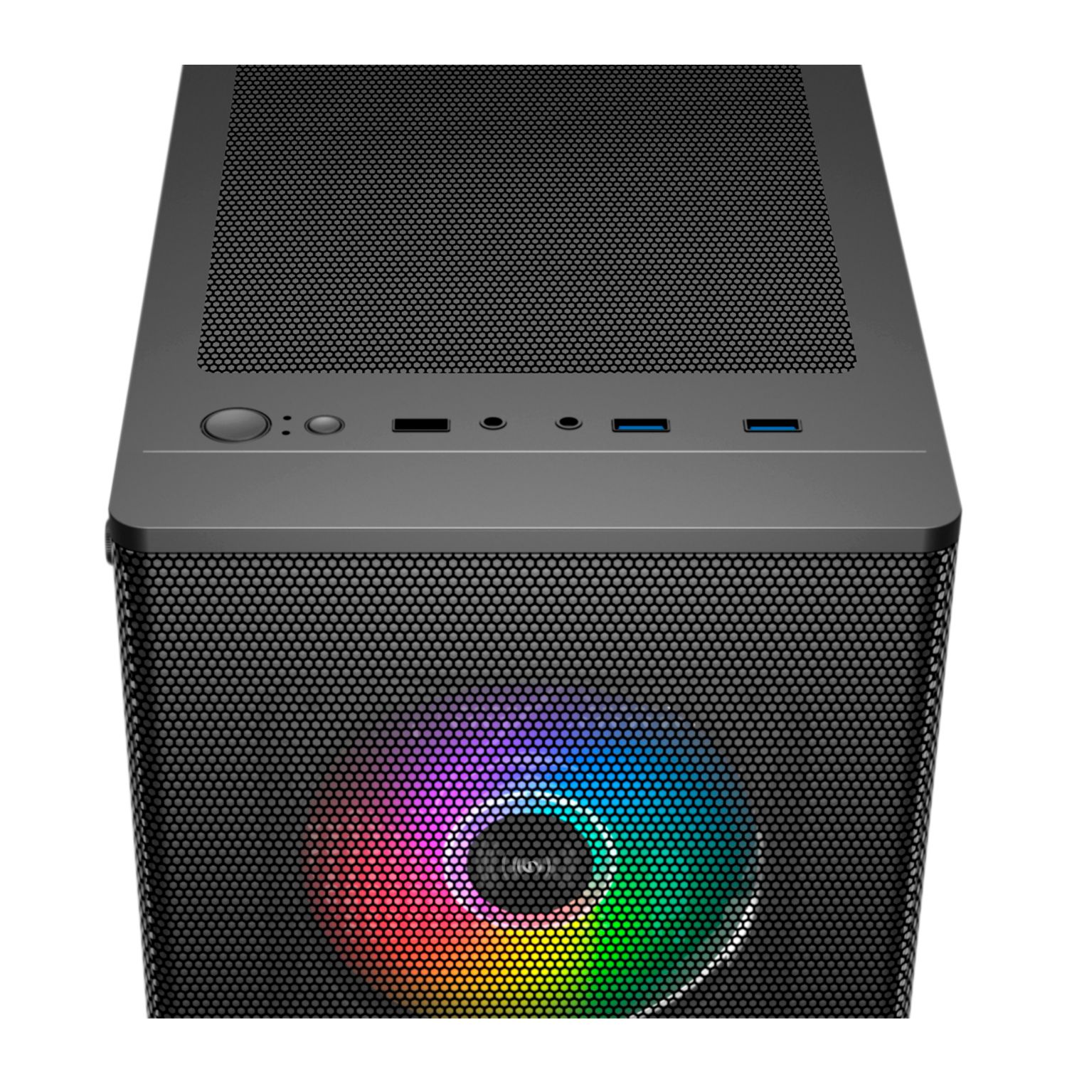 OUT5964 - Caja PC UNYKA Mir 100 ARGB USB 2.0 USB-A 3.0 ATX Negra (UK511303) (OUT5964). Buen estado. Leve golpe en pata trasera. Completa. (OUTLET)