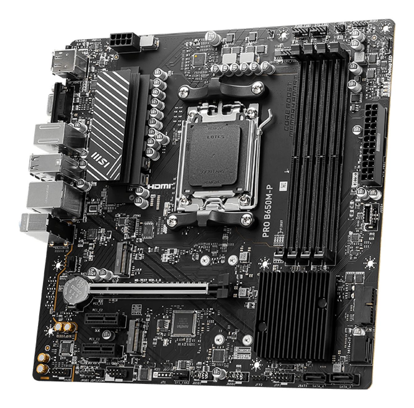 911-7E27-001 - MSI PRO B650M-P:(AM5) 4DDR5 4SATA3+2M.2 HDMI VGA DP 7Usb3.2 mATX (911-7E27-001)