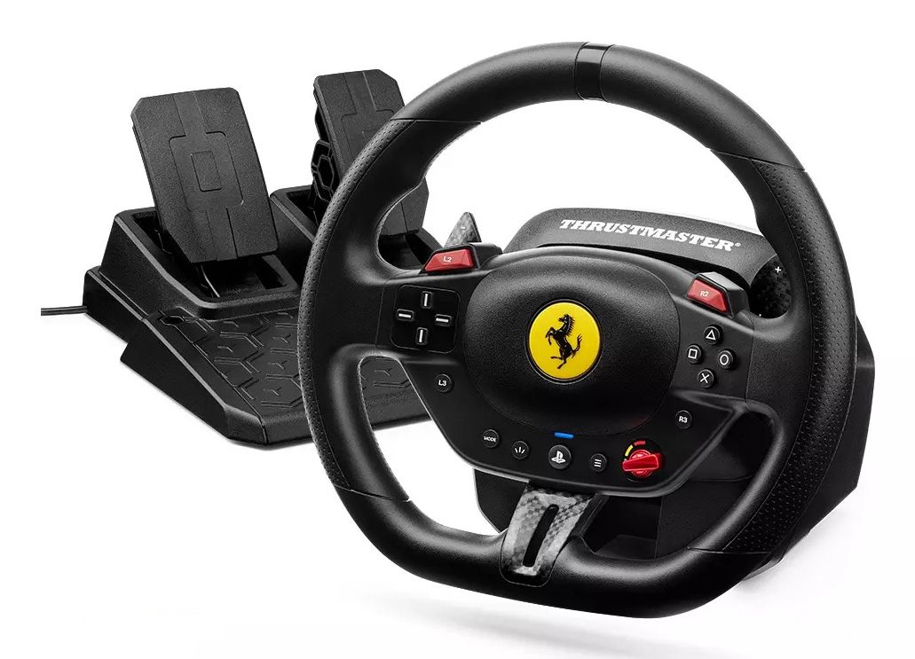 4160880 - Volante Thrustmaster T98 Ferrari 296 GTB, con pedales, para PS5/PS4/PC. (4160880)