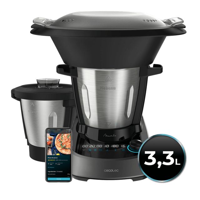 04342 - Robot Cocina CECOTEC Mambo 11090 Habana, Wifi con 37 funciones, APP, sistema autolimpieza, accesorios OneClick, bscula integrada, jarra inox y jarra antiadherente Habana. (04342)