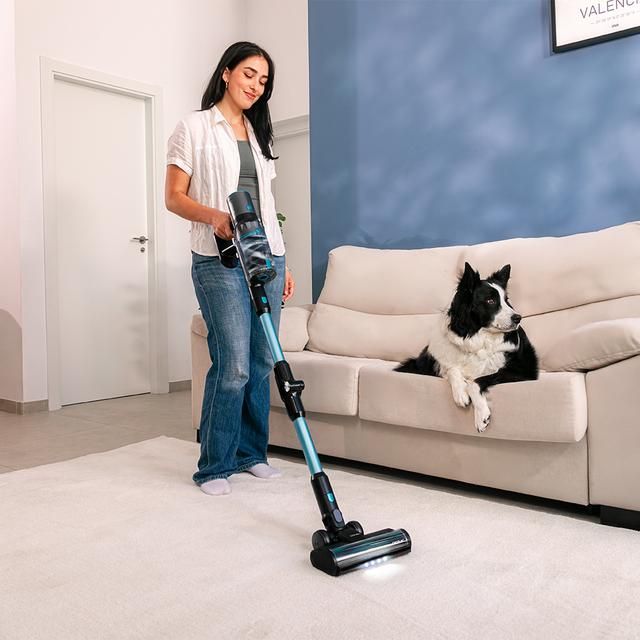 A01_EU01_107958 - Aspirador Escoba Cecotec Conga Rockstar 3500 Storm Pet Flex, sin cables sin bolsa BLDC con 500 W de potencia total y 150 AW. 70 minutos de autonoma en modo ECO. Cepillo HairLess antienredos. Tubo flexible y cepillo para animales. (A01_EU01_107958)