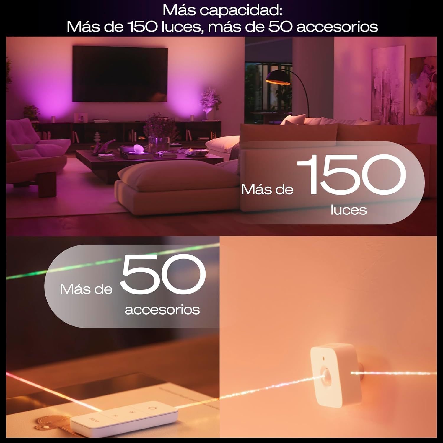 929003582607 - Controlador Philips Hue Bridge Pro EU, centro de control inteligente para sistemas de iluminacion Hue, compatible Alexa, google. (929003582607)