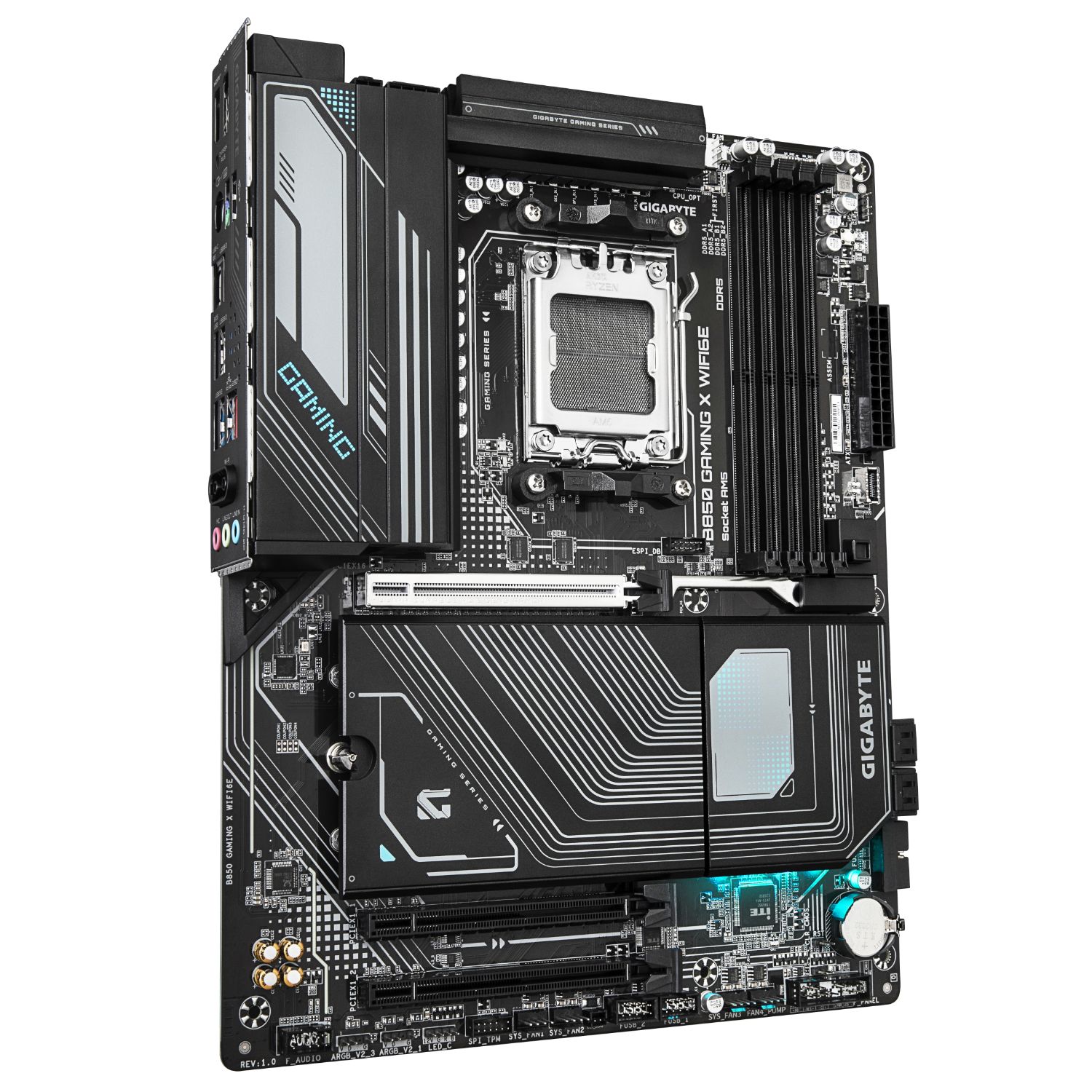 9MB85GMX6-00-G10 - Placa base GIGABYTE B850 GAMING X WIFI6E: (AM5) 4DDR5 4SATA3 M.2 USB HDMI DP RJ45 7.1 ATX WiFi 6E Bluetooth 5.3 Ethernet 2.5 GbE (9MB85GMX6-00-G10)