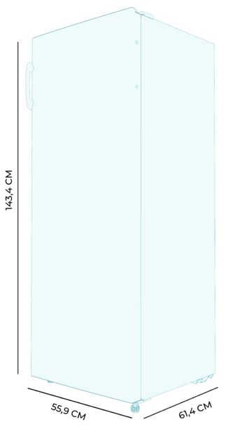 02788 - Congelador vertical CECOTEC Bolero CoolMarket Bolero CoolMarket UF 155 White E,Total No frost con puerta reversible y alarma de puerta abierta. (02788)