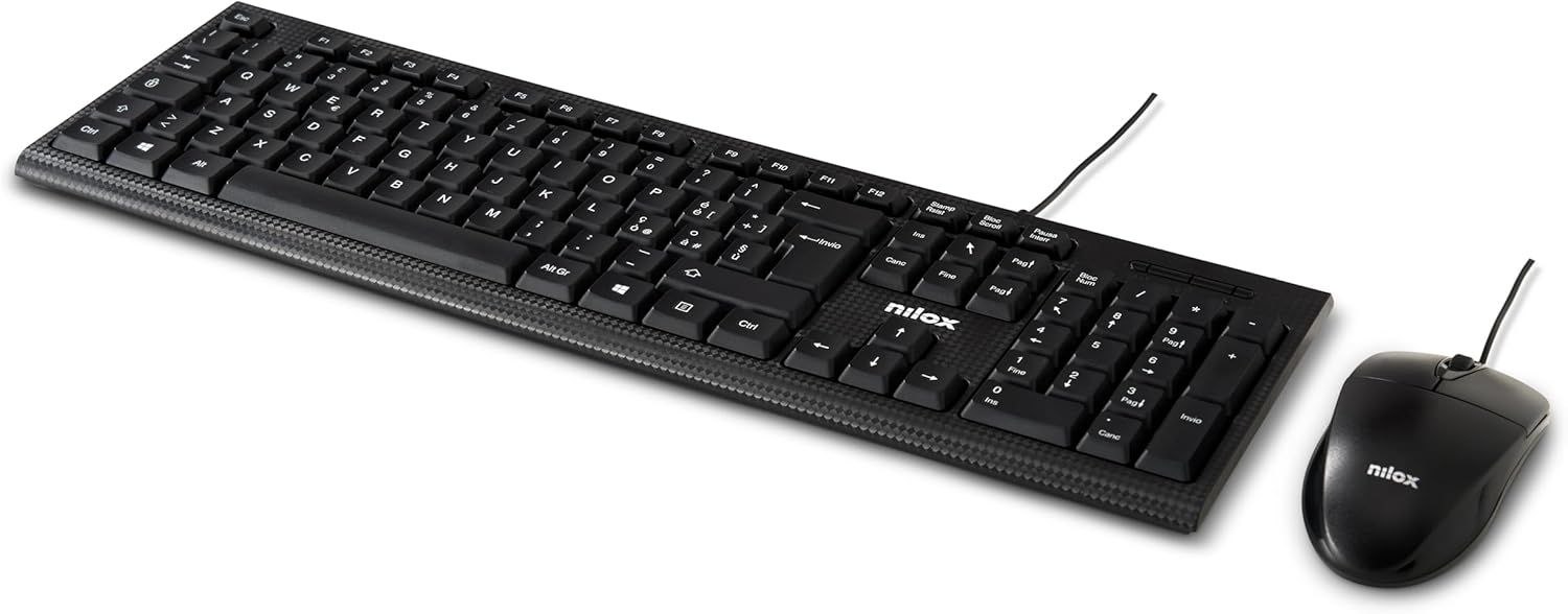 NXKMIT0011 - Kit Teclado + Ratn NILOX en Italiano USB 1600dpi Negro (NXKMIT0011)