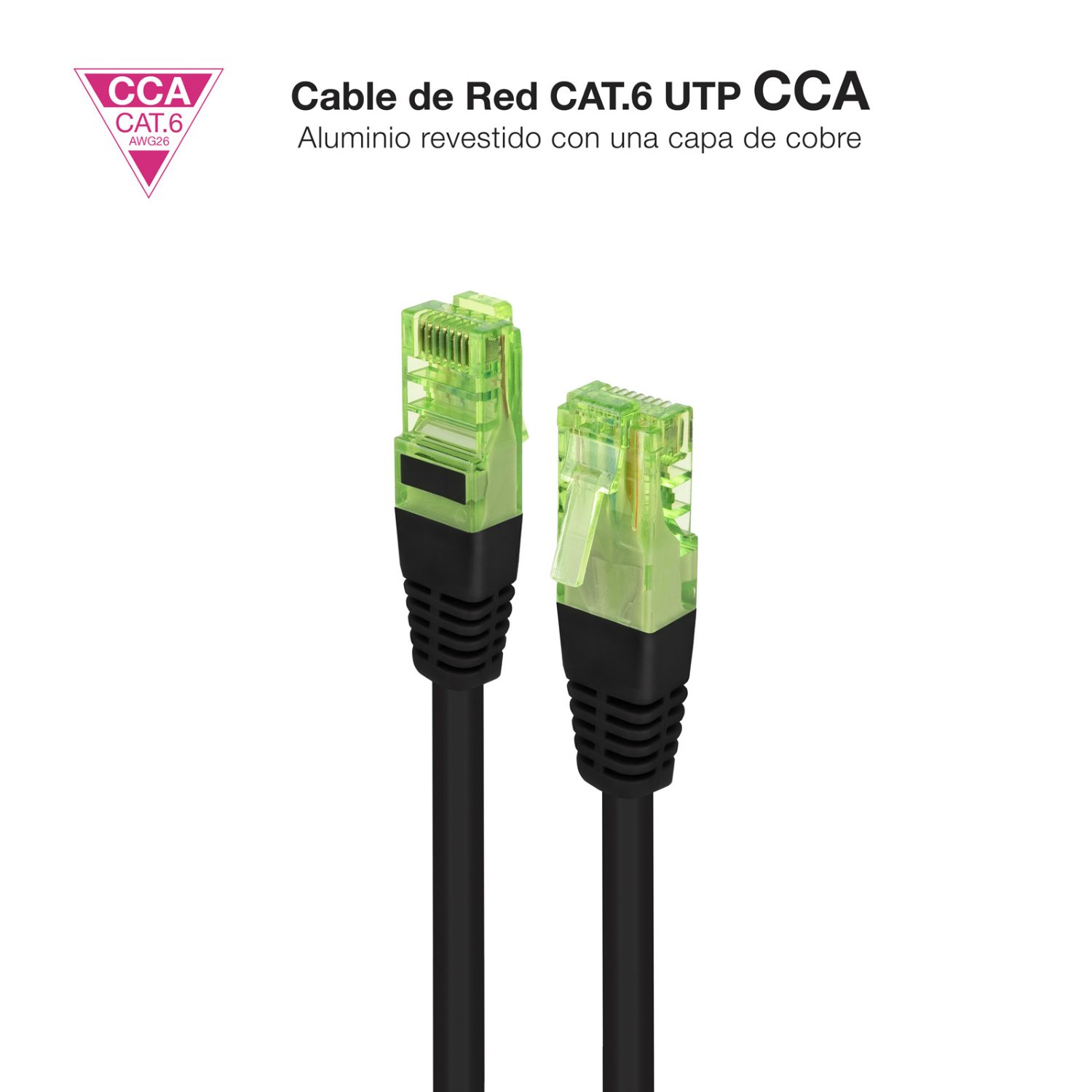 10.20.1400-L25-BK - Cable de Red Nanocable Cat.6 RJ45 UTP 25cm Negro (10.20.1400-L25-BK)