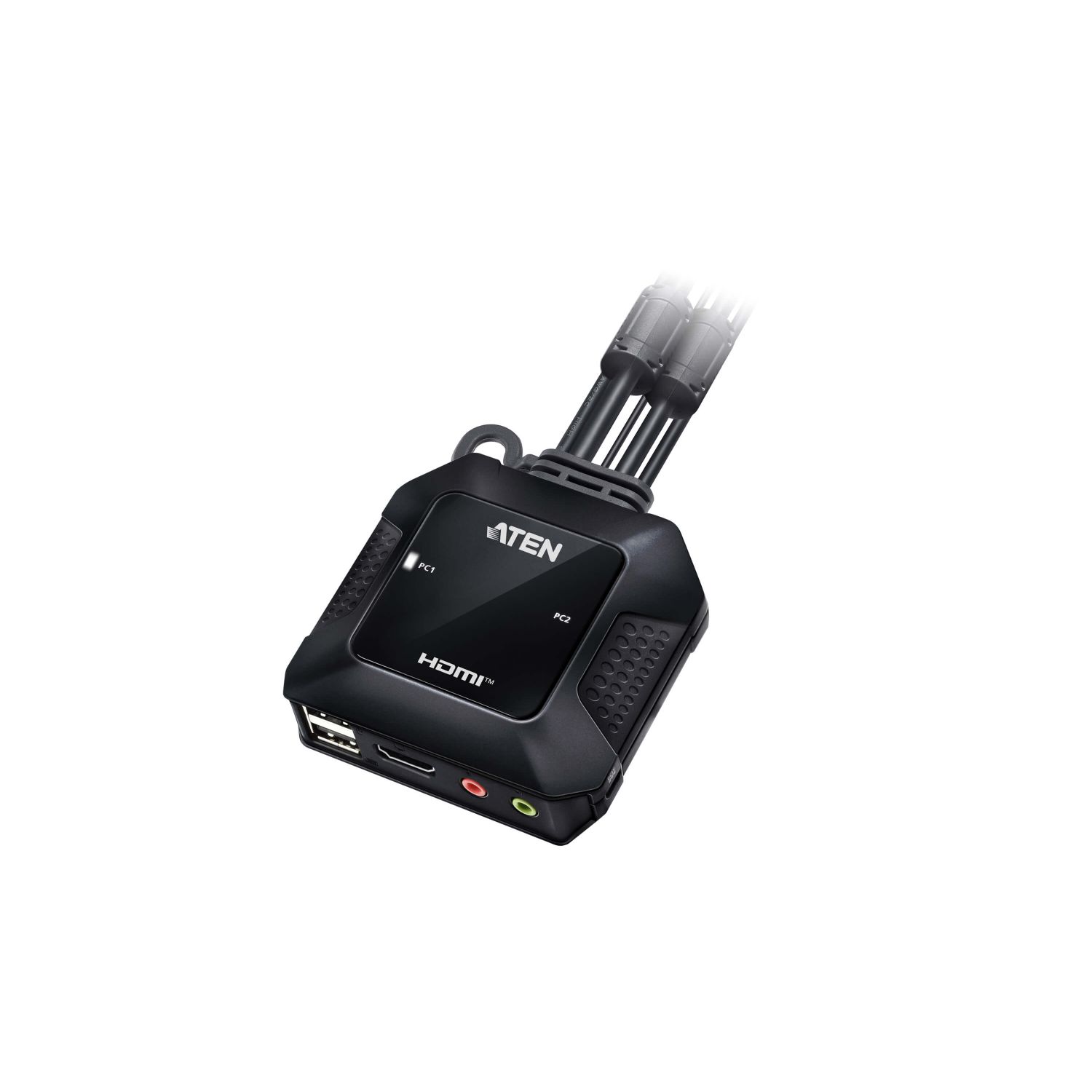 CS22H-AT - Switch KVM Aten 2p/HDMI 4K/Usb/Audio/ Cables Integrados. Opcion de elegir puerto remoto. (CS22H-AT)