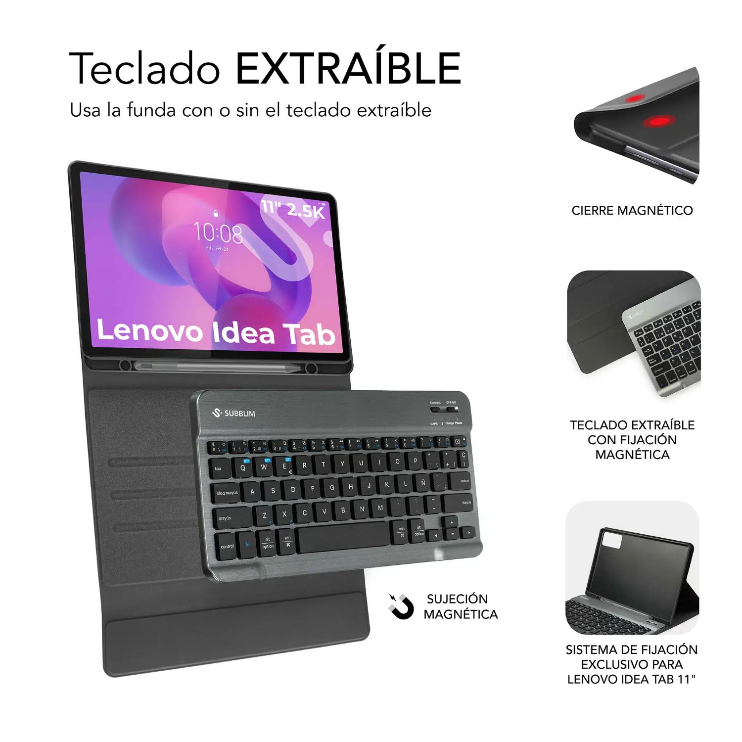 SUBKT3-BTL340 - Funda con Teclado SUBBLIM Keytab Pro BT Lenovo Idea Tab 11