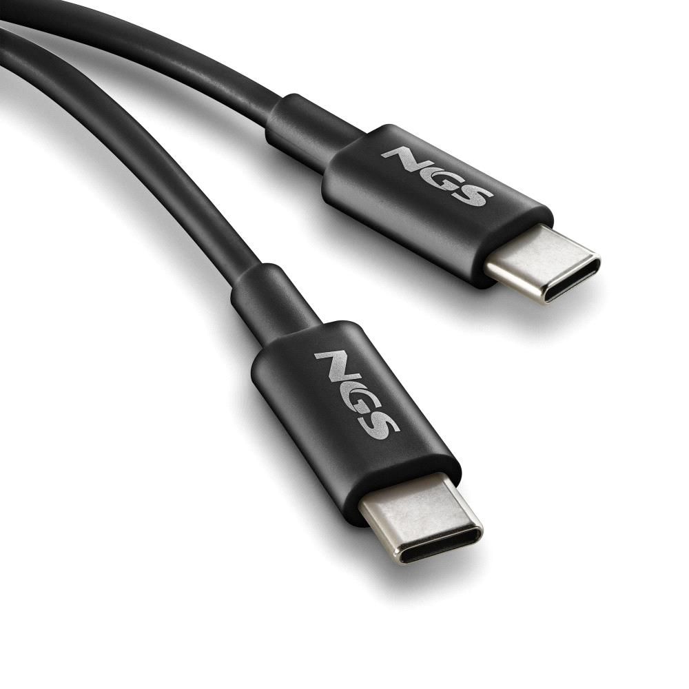 ZYRO60W-1BLACK - Cable NGS Usb-C a Usb-C 1m carga rpida de dispositivos de hasta 60W, Negro (ZYRO60W-1BLACK)
