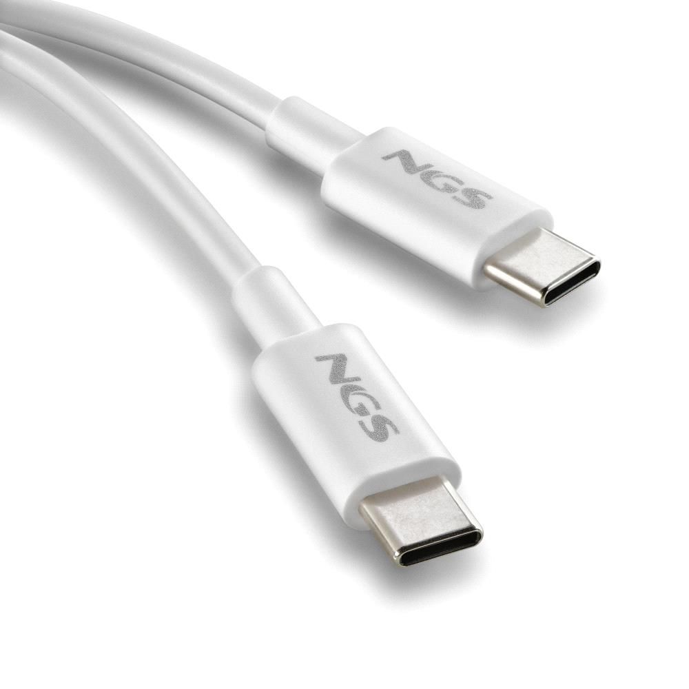 ZYRO60W-1WHITE - Cable NGS Usb-C A Usb-C 1m, carga rpida de dispositivos de hasta 60W. Blanco (ZYRO60W-1WHITE)