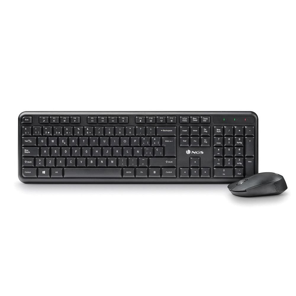 HARMONYKIT - Teclado+Ratn NGS harmony Wireless con 12 teclas multimedia, Negro.(HARMONYKIT)