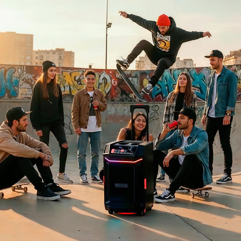 WILDBASH - Altavoz NGS porttil 300w Bluetooth/USB/AUX 3.5mm, Luces LED RGB, IPX6. (WILDBASH)