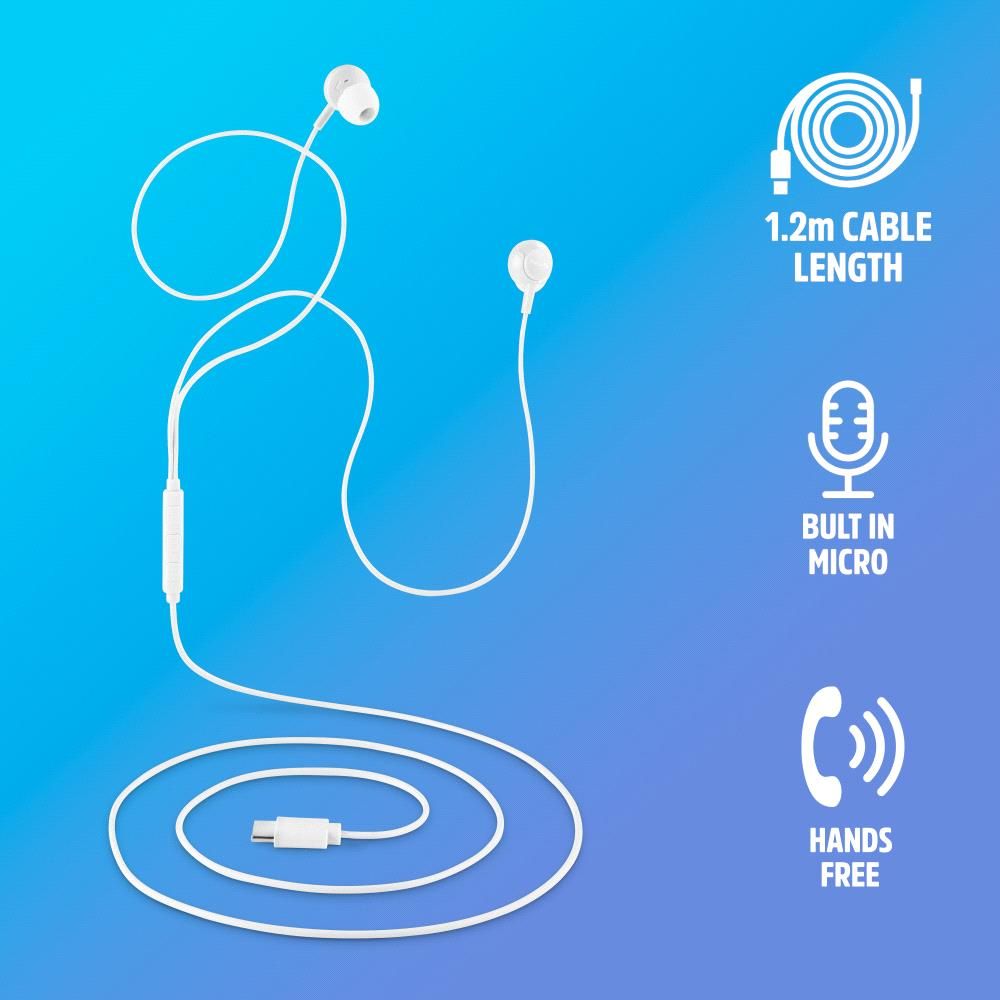 CROSSSTEPWHITE - Auriculares NGS Intraurales Usb-C Blanco (CROSSSTEPWHITE)